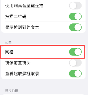 渠县苹果手机维修网点分享iPhone如何开启九宫格构图功能 